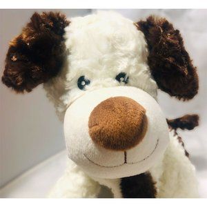 T.A.G. Bobos White Dog Stuffed Animal Puppy Plush Sitting 11.75” Spotted Easter